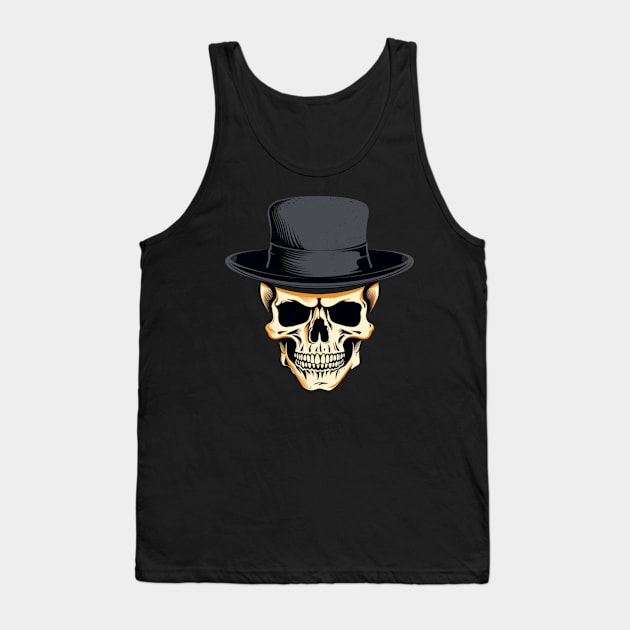 Skull with Hat Tank Top by Merchgard